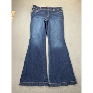 Spanx Jeans Womens XL Petite Blue Dark Wash High Rise Flare Stretch Denim Pants